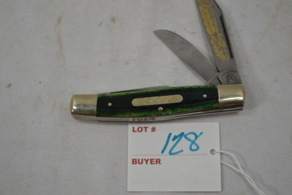 Fight'n Rooster 2000 Millennium Green Handled; 3 Blade Pocket Knife 1 of 500 Collectable