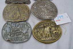 Group of Hesston Rodeo Buckles; 1982-1988; New & Used