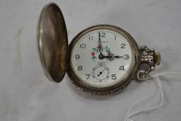 Vintage Fishing Theme Pocket Watch; Arnex 17 Jewels, Swiss