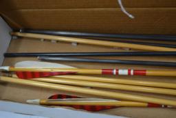 5 Carbon Express Black Shaft; Yellow, White, and Red Fletching Arrows and 6 Unmarked Wood and Red Sh