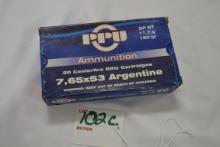 PPU 7.65x53 Argentine Cal. 180 Gr.; 20 Rds.