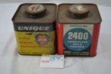 Pair of Vintage Tin Powder Cans