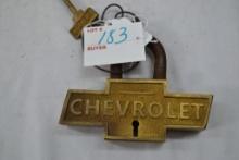 Chevrolet 5"x 4" Brass Lock with A Key