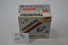 Federal Hi-Power Steel 12 Gauge Ammo 2-3/4" 4 Shot, 25 Shells