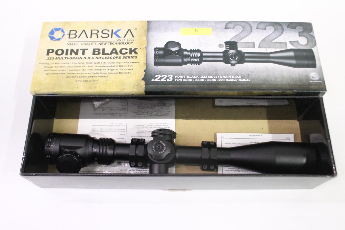 BARSKA POINT BLACK 6-24X40 IR RIFLE SCOPE W/ 3G RETICLE