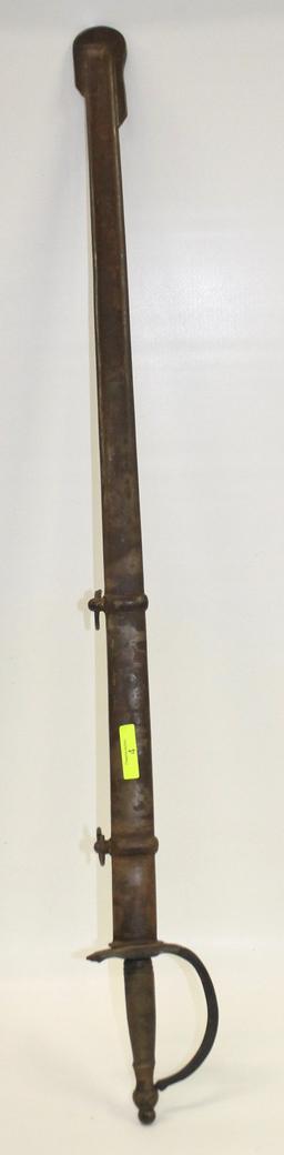 35.5" OVERALL LENGTH STAMPED 1862 CSA SWORD WITH SCABBARD