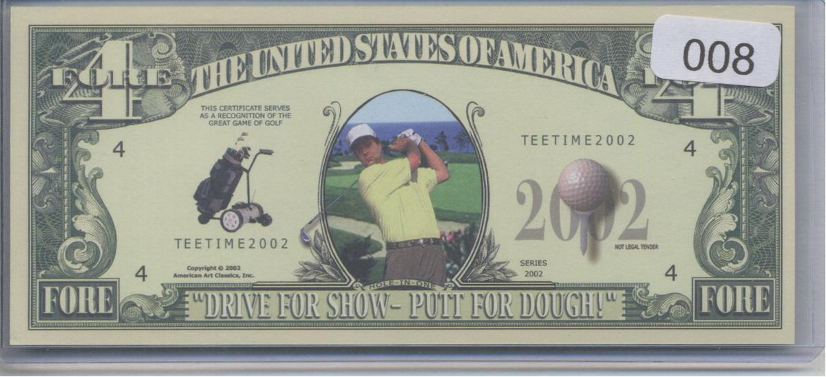 Pro Golf Drive for Show Putt for Dough Novelty Note