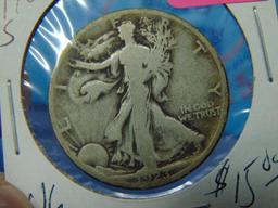 1923-S Walking Liberty Silver Half Dollar - VG