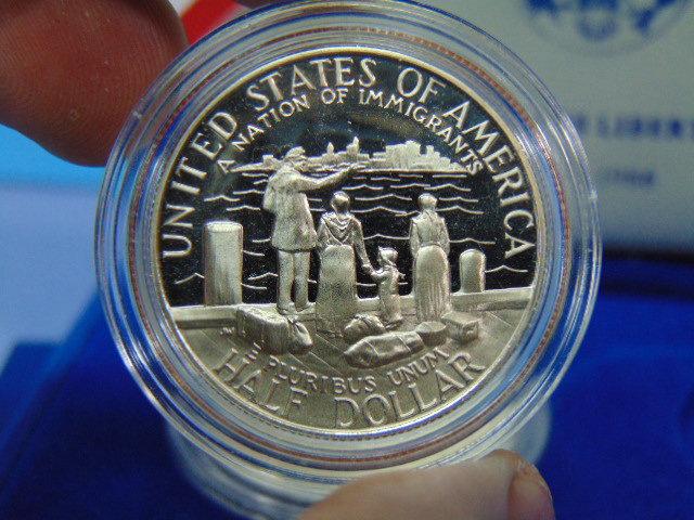 1986-S Liberty Ellis Island Proof Silver Dollar and Half - in OGP