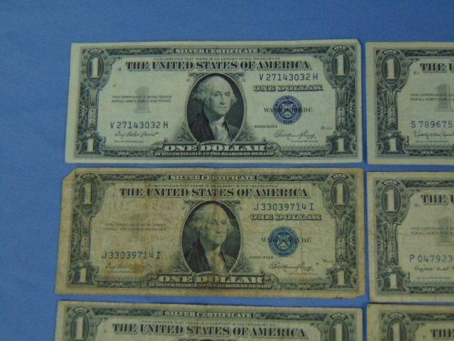 Lot of 13 US Notes - $1 & $5 Silver Certificates and $2 Bill