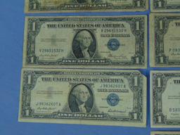 Lot of 13 US Notes - $1 & $5 Silver Certificates and $2 Bill