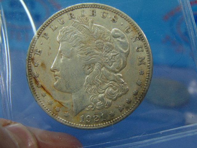 Three 1921 Morgan Silver Dollars - P/D/S