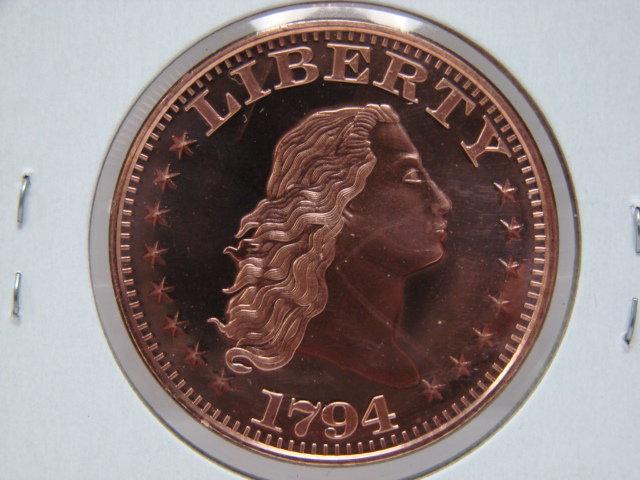 Flowing Hair Coin 1 Oz Copper Art Round