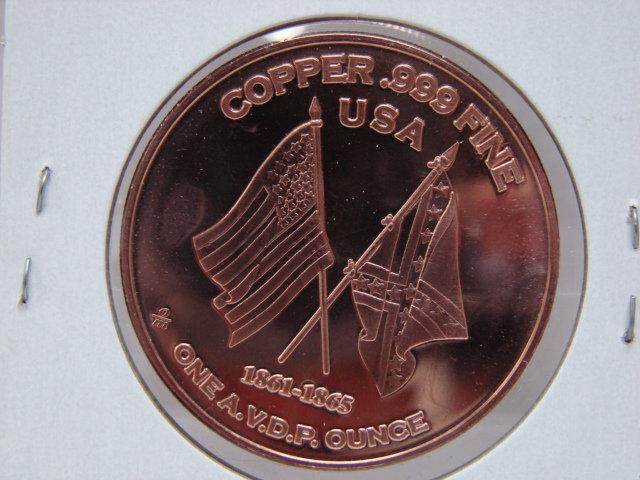 150th Civil War Anniversary The General 1 Oz Copper Art Round