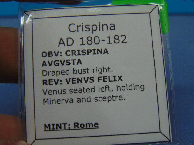 Ancient Roman Silver Denarius - Crispina