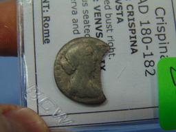 Ancient Roman Silver Denarius - Crispina