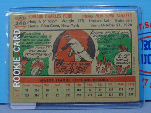 1956 Topps #240 Whitey Ford Yankees Baseball Card