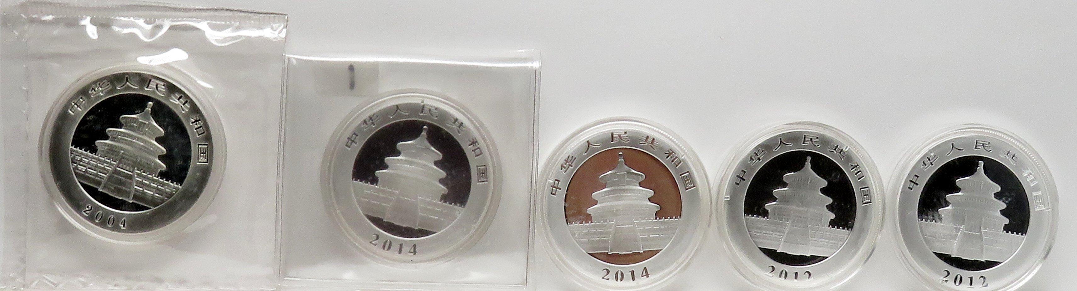 5-1 oz .999 Silver China Panda Rounds