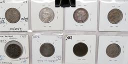 8 Great Britain .925 Silver 1 Shilling: 1787 scr, 1816, 17, 24, 25, 26, 74, 79