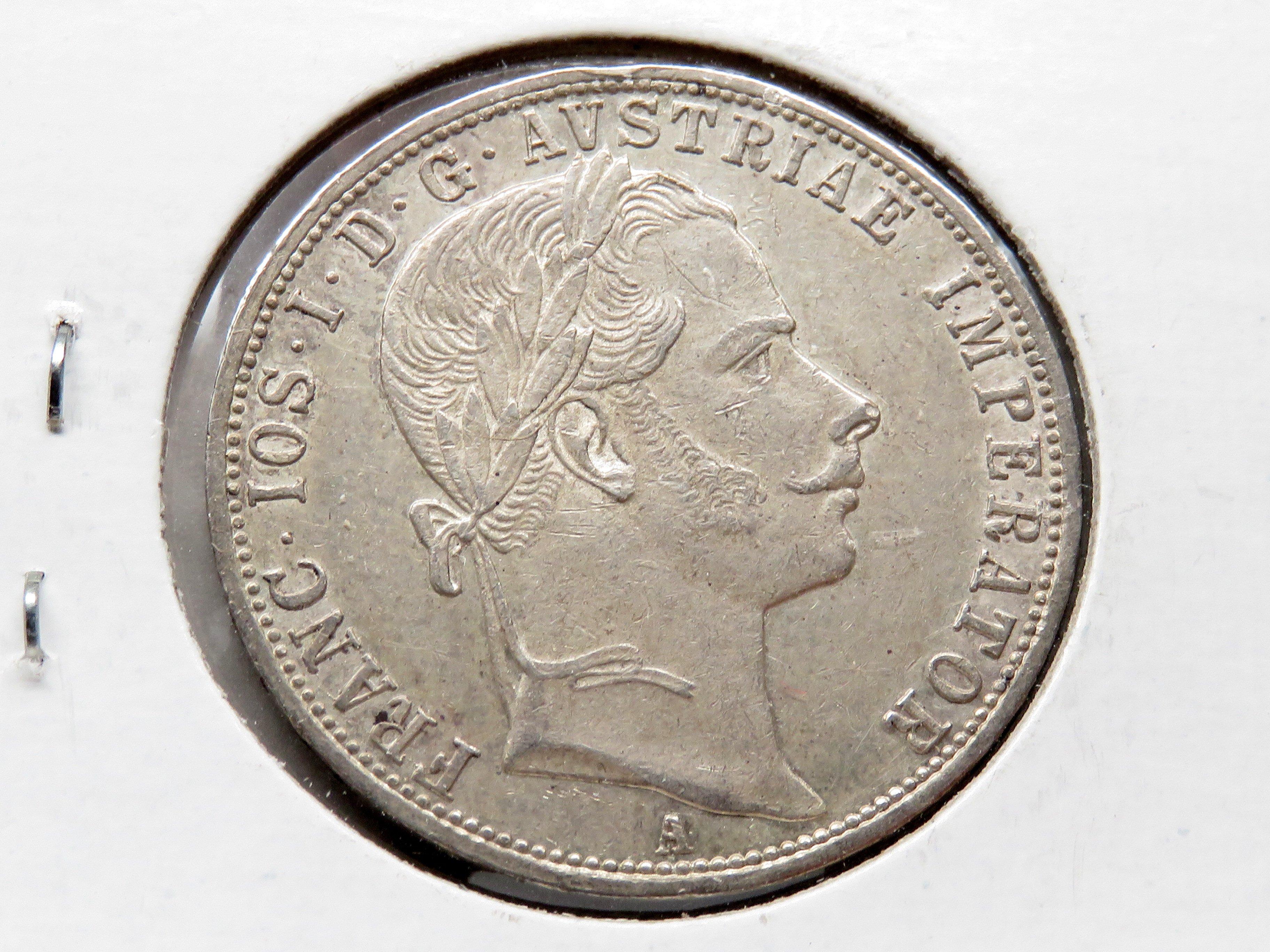 3 Austrian Silver 1 Florin Unc: 1858A, 1859A, 1860A