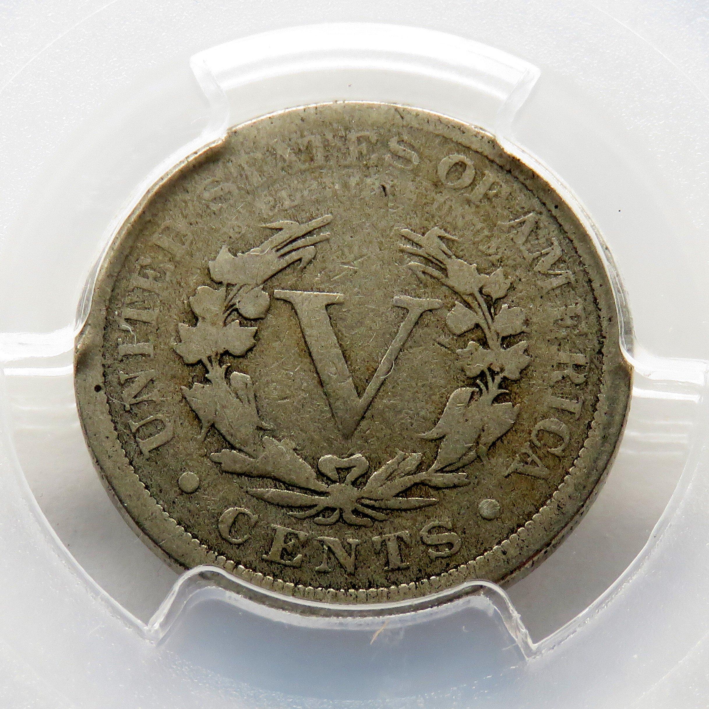 Liberty V Nickel 1886 PCGS G06 Semi-Key Date