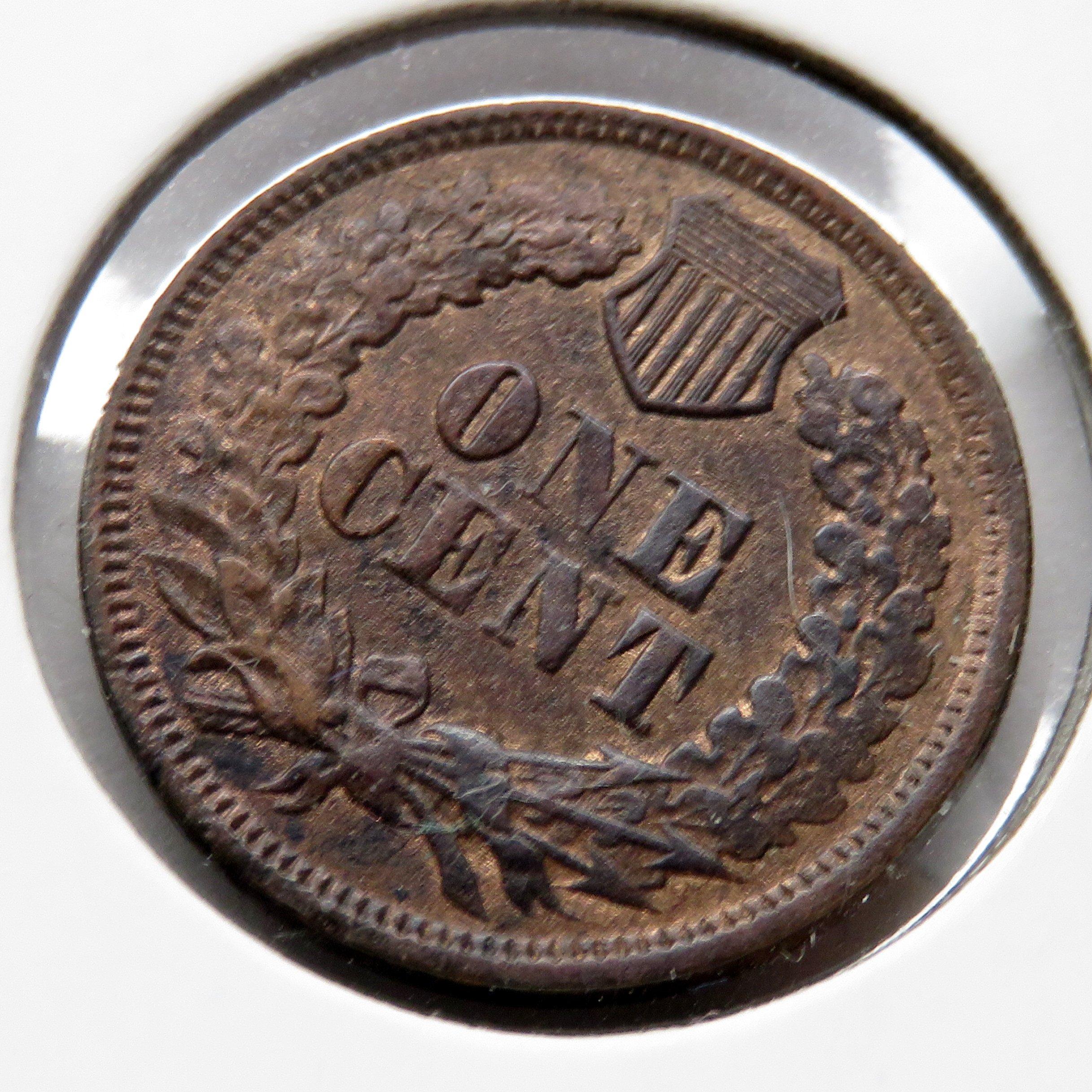 Indian Cent 1872 AU better date