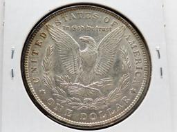2 Morgan $: 1887 AU toning few light scr, 1887-O VF