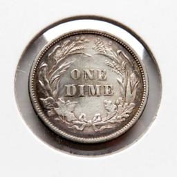 Barber Dime 1892 AU cleaned