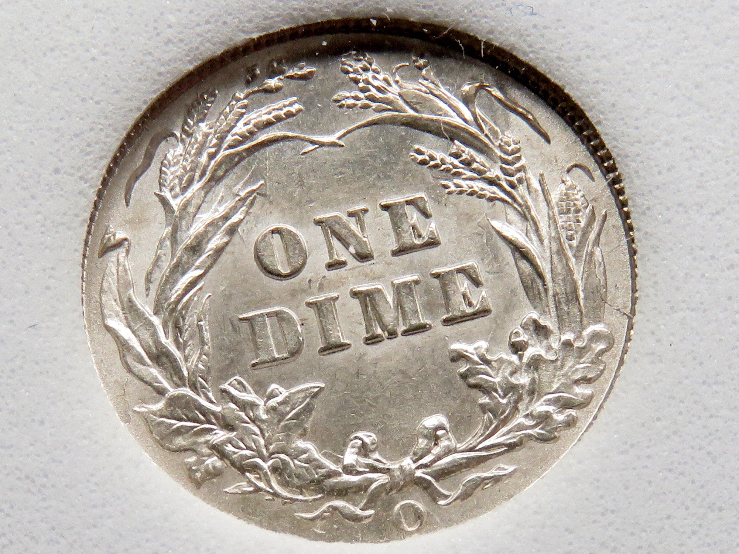 Dime Barber 1902-O (Box incorrectly says 1902) NNC Mint State (Well struck)