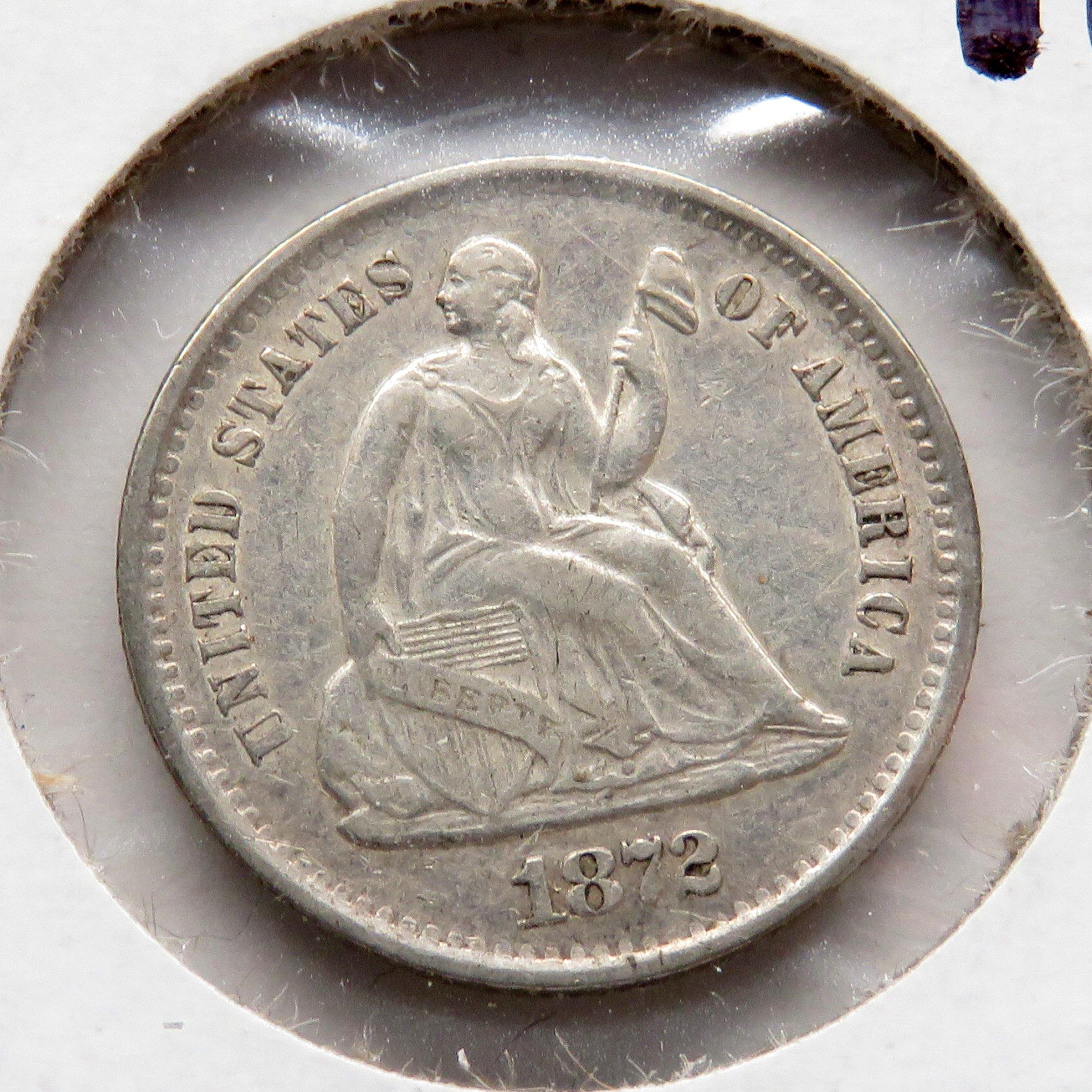 Seated Liberty Dime 1872S VF