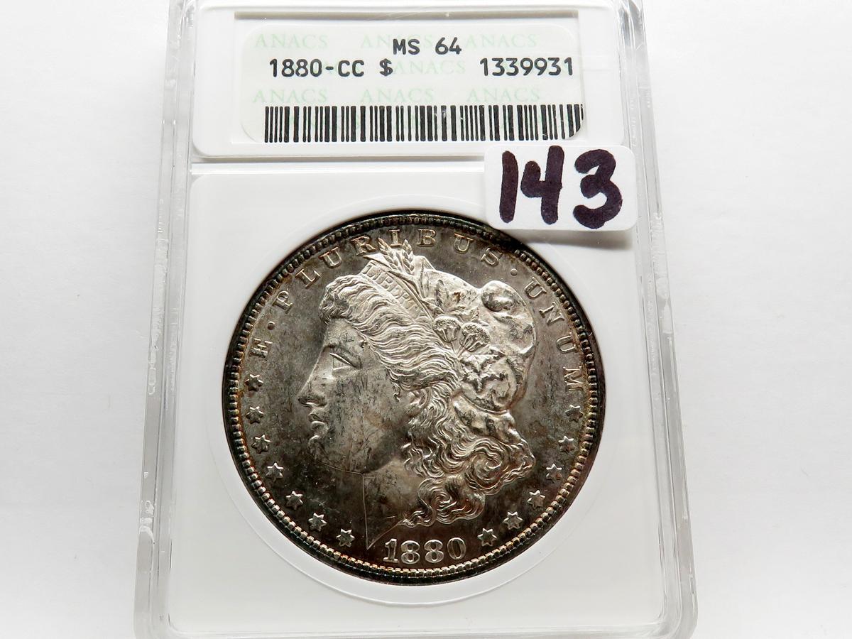 Morgan $ 1880CC ANACS MS64, older holder