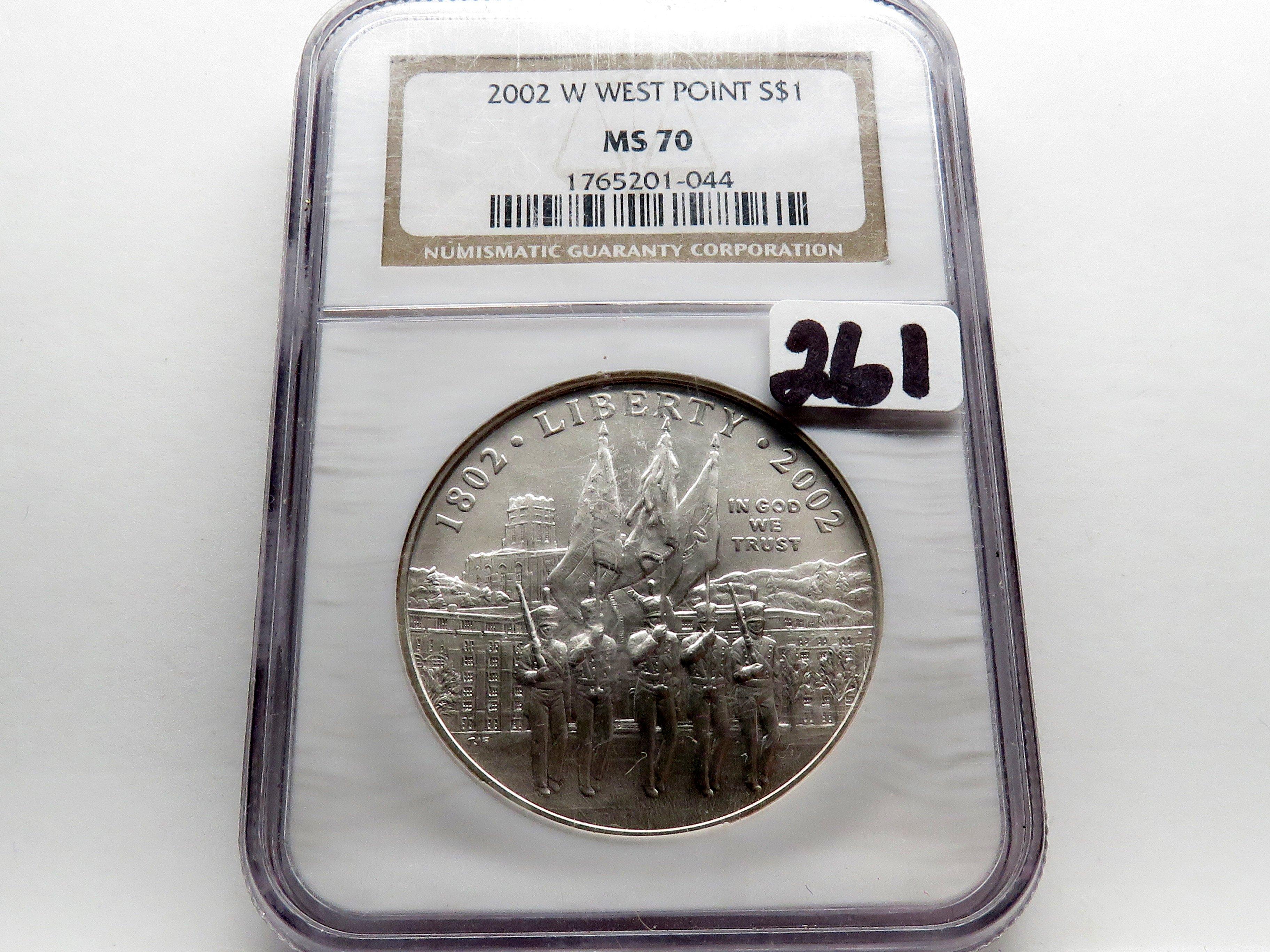 2002W West Point Commemorative $ NGC MS70