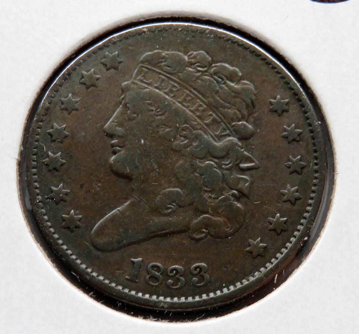 Classic Head Half Cent 1833 VF