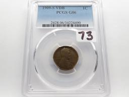 Lincoln Cent 1909S VDB PCGS G06, Key Date