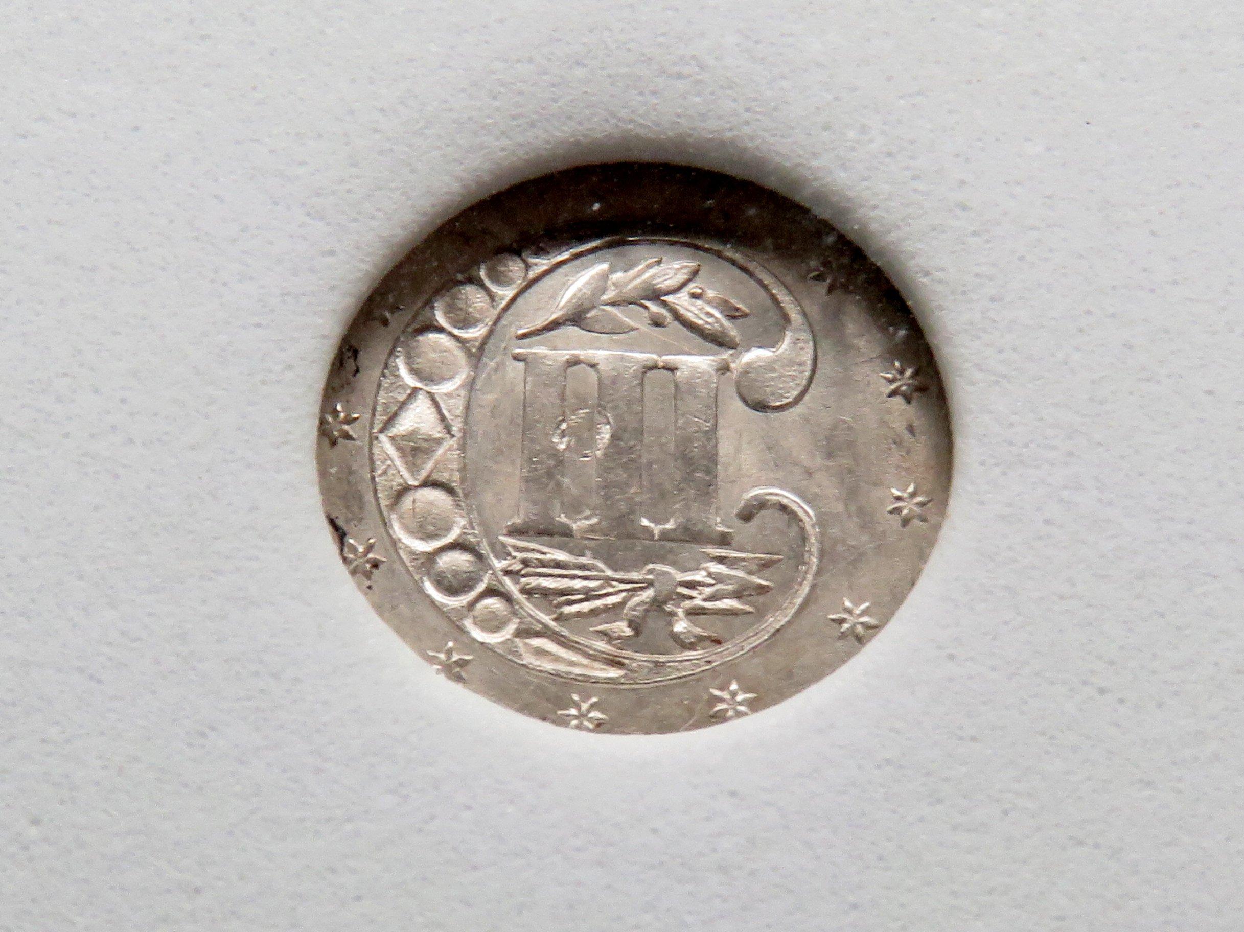 Three Cent 1862 Silver NNC Mint State