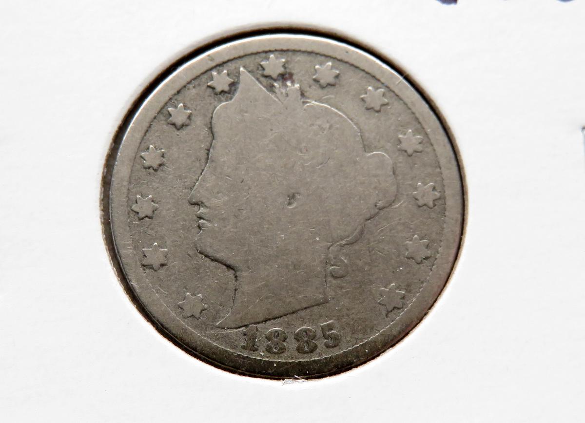 Liberty V Nickel 1885 G/Fair, Key Date