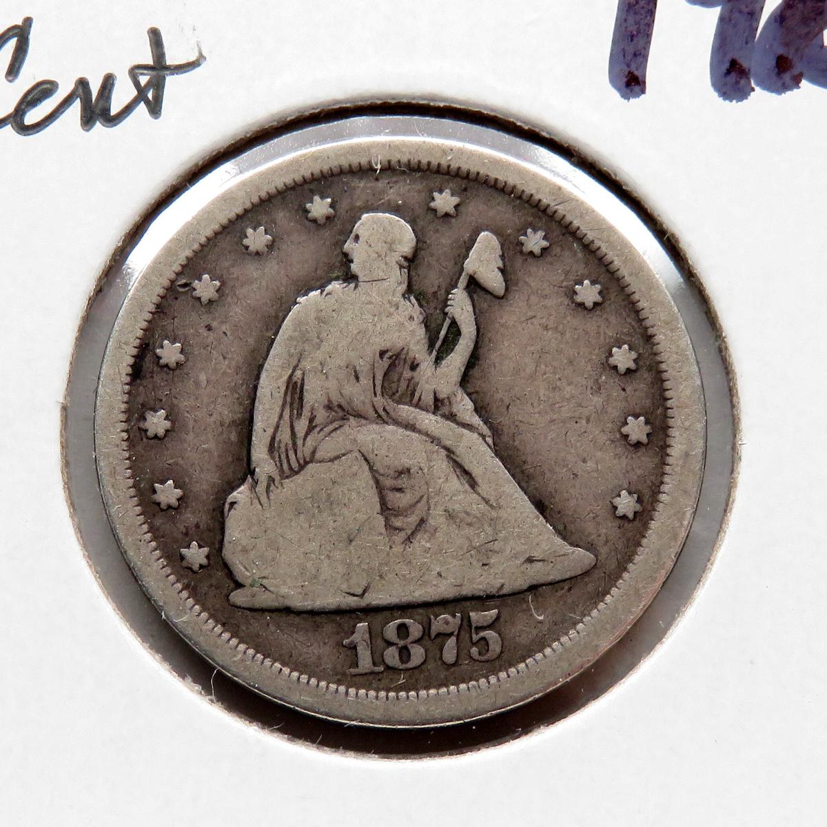 Twenty Cent Piece 1875S Good