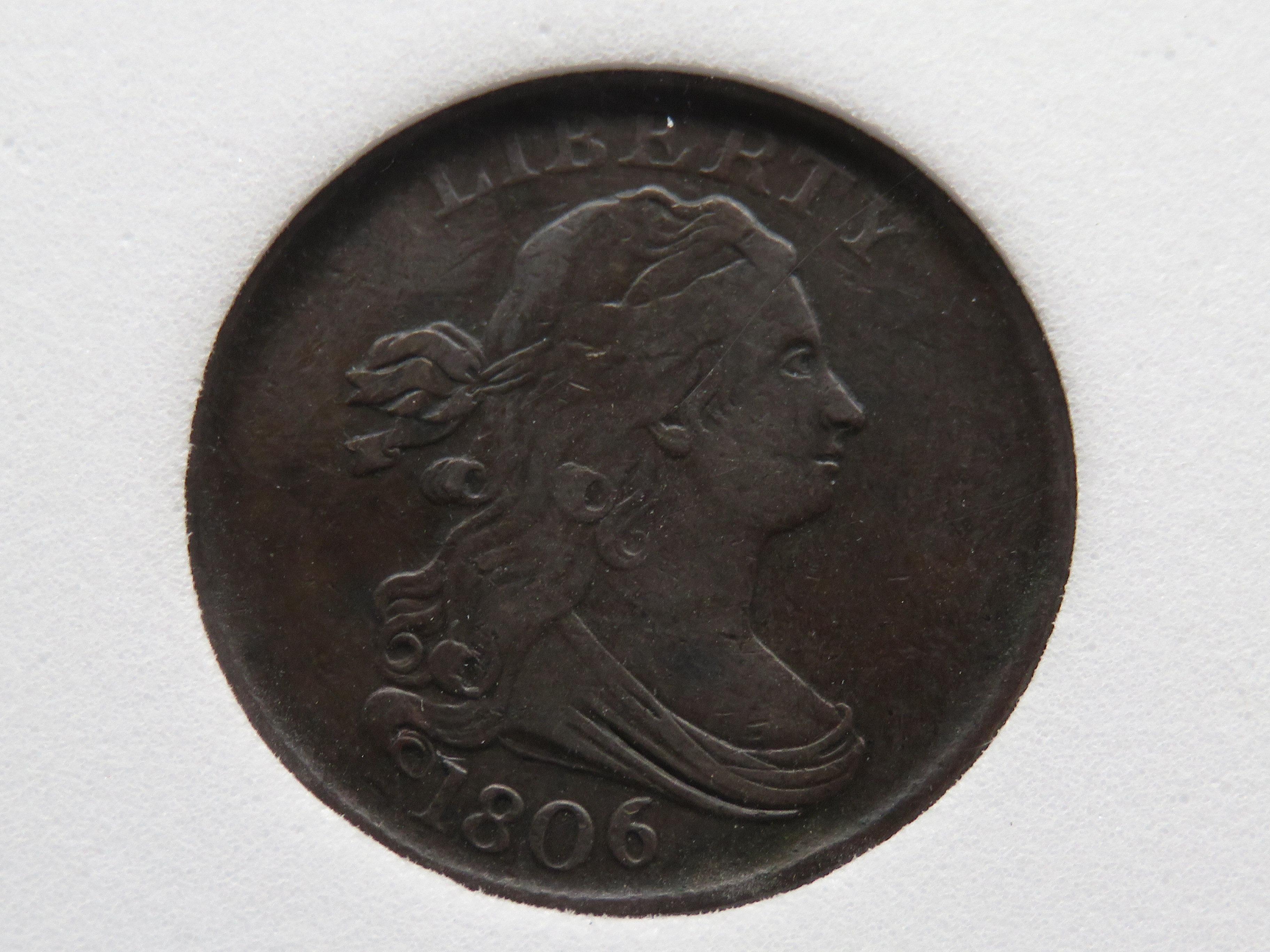 Half Cent Draped Bust 1806 NNC AU