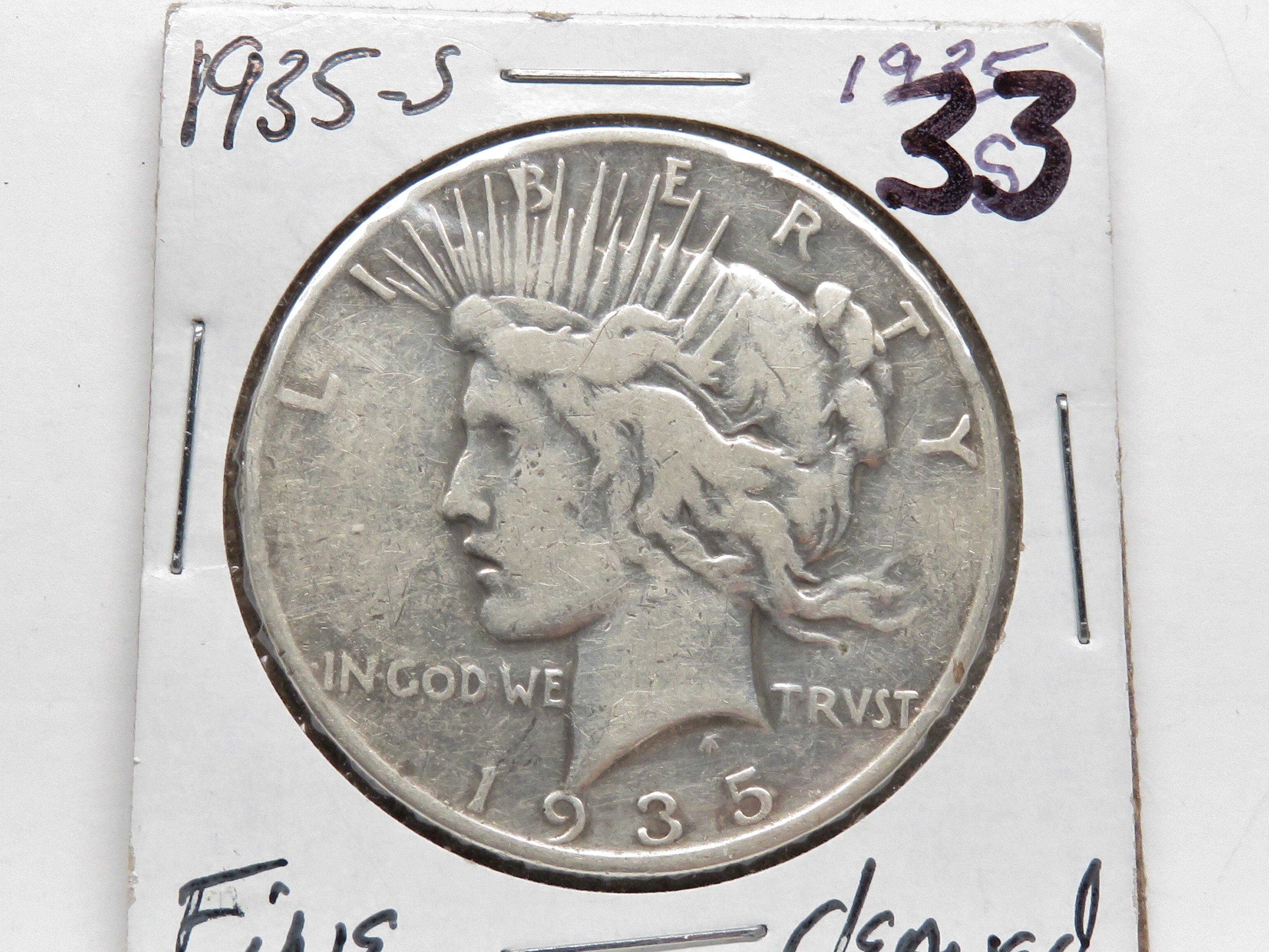 Peace $ 1935-S Fine (Cleaned)