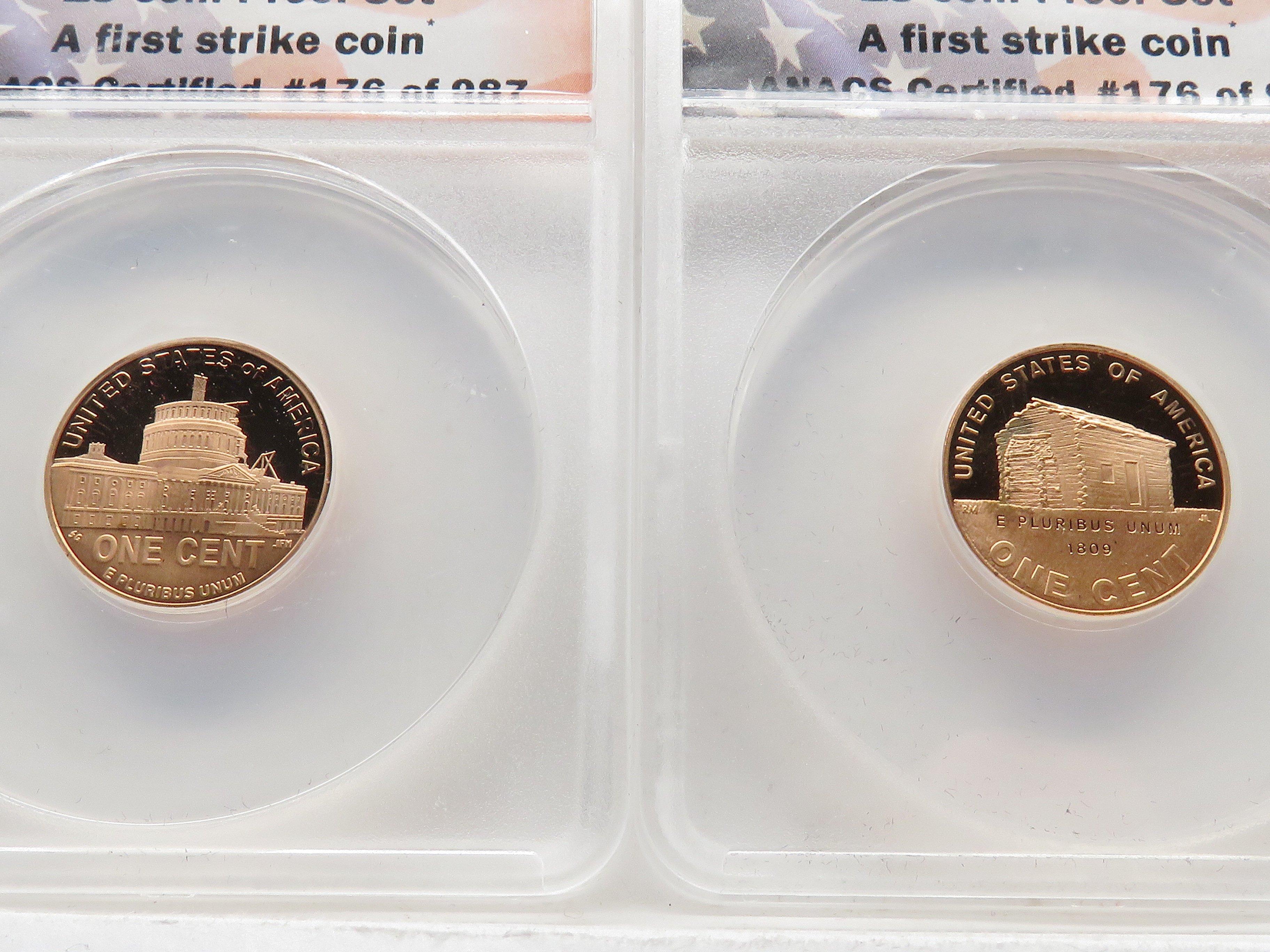 4 Lincoln Cent Set 2009-S ANACS PR70 DCAM 1st strike #176 of 987 PERFECT