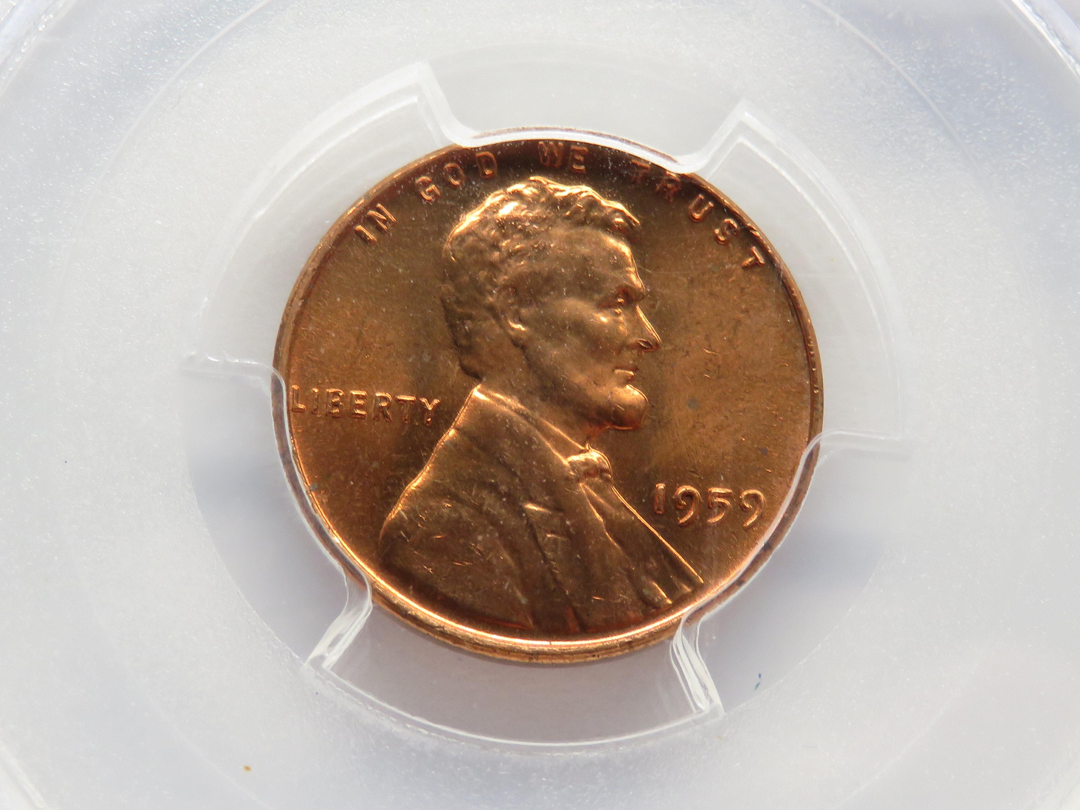 3 Lincoln Cents 1959 PCGS MS64RB; 1964-D ANACS MS65 RED; 1967 NGC MS65 RD