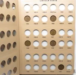 Dansco Lincoln Cent Album, 1918-1958D, 56 Coins, No Keys,