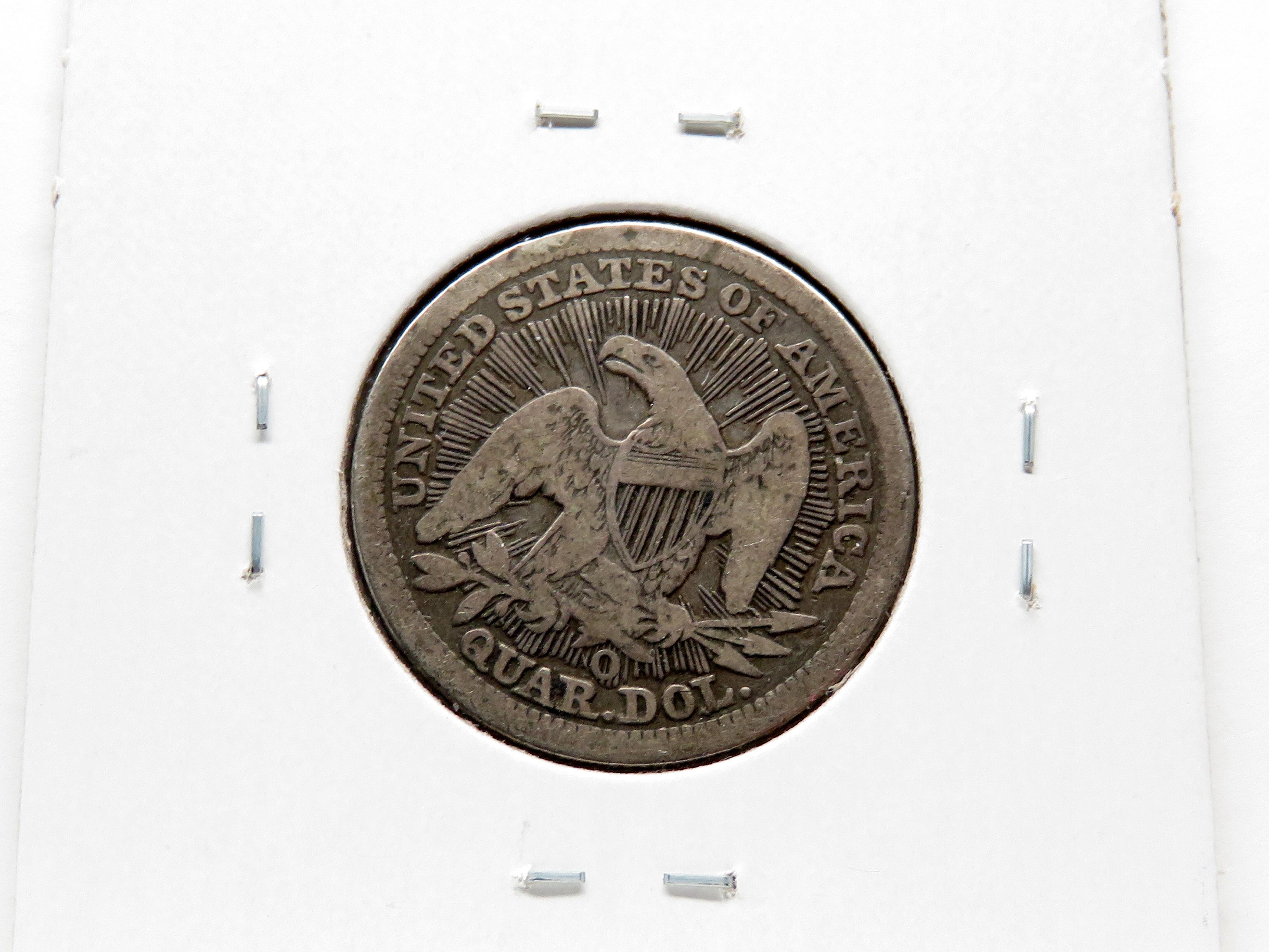 2 Seated Liberty Quarters: 1853 AR/RA AG, 1853-O VG+