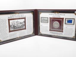 Morgan $ 1878CC in PCS Display Folder with 2 commemorative stamps