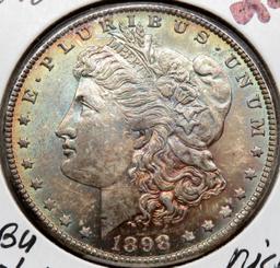 Morgan $ 1898-O CH BU light small obv scratch, nice toning