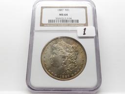 Morgan $ 1887 NGC MS64 (Toned)