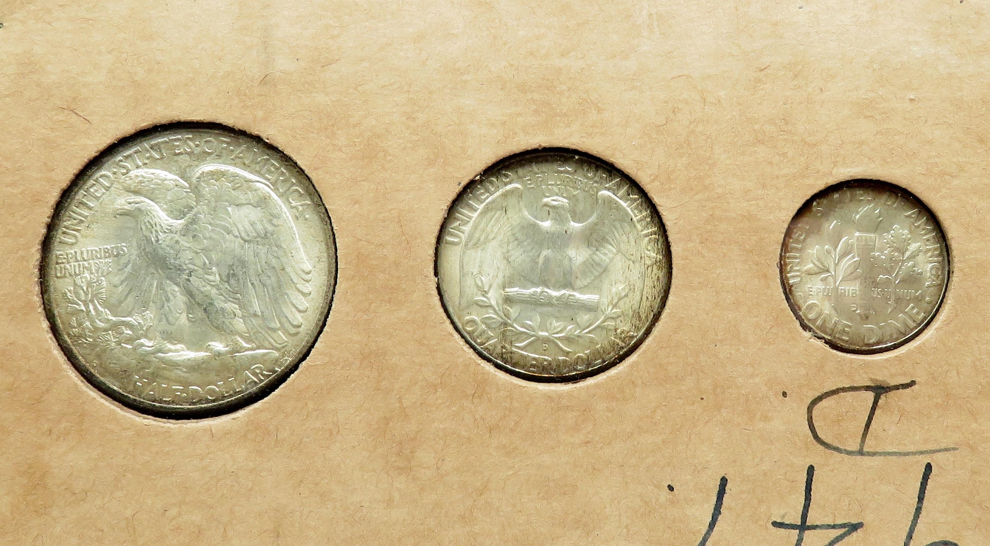 1947 P-D-S Mint Set 28 coins BU, Looks totally original, Beautiful toning on most coins, In Wayte ho