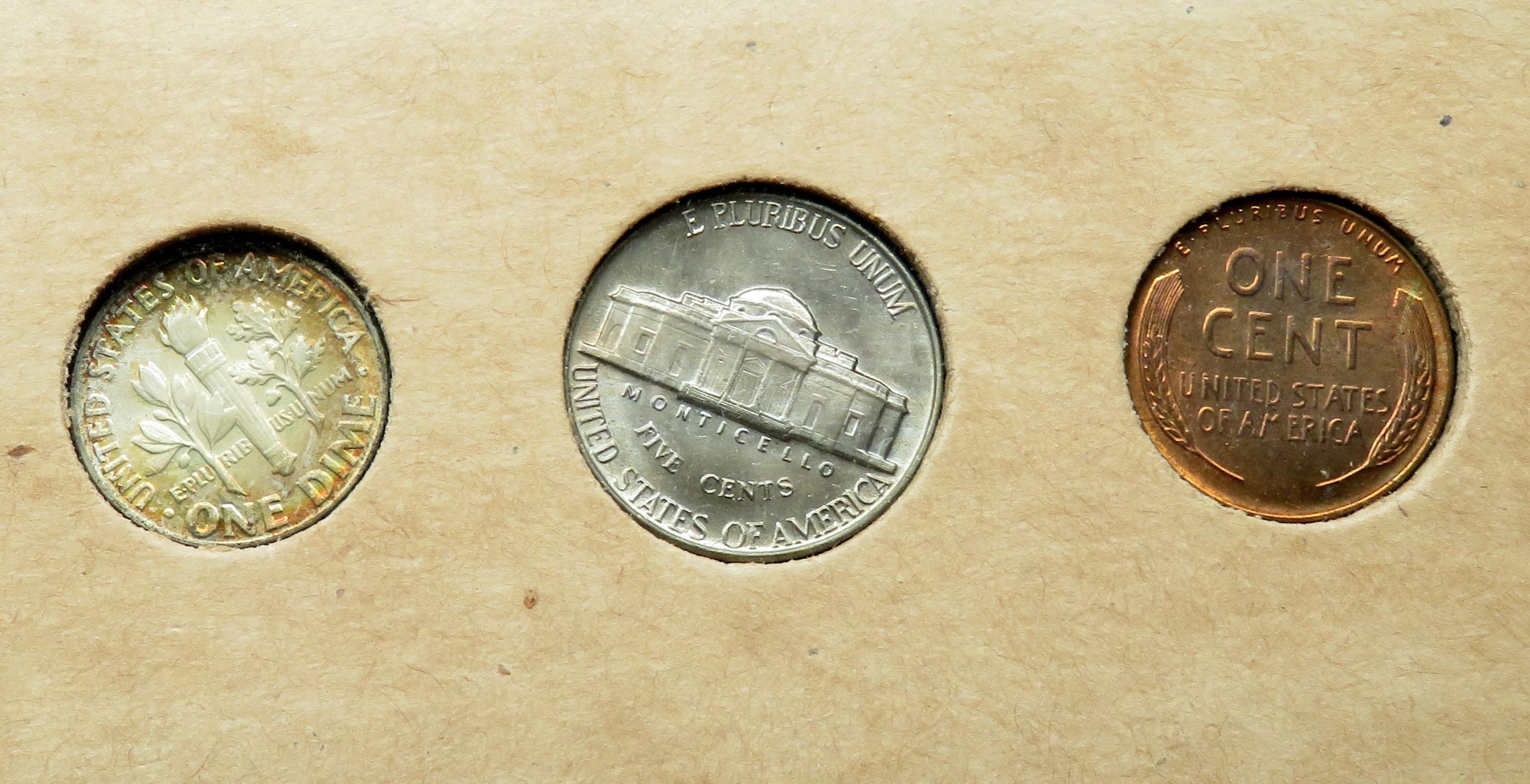 1947 P-D-S Mint Set 28 coins BU, Looks totally original, Beautiful toning on most coins, In Wayte ho