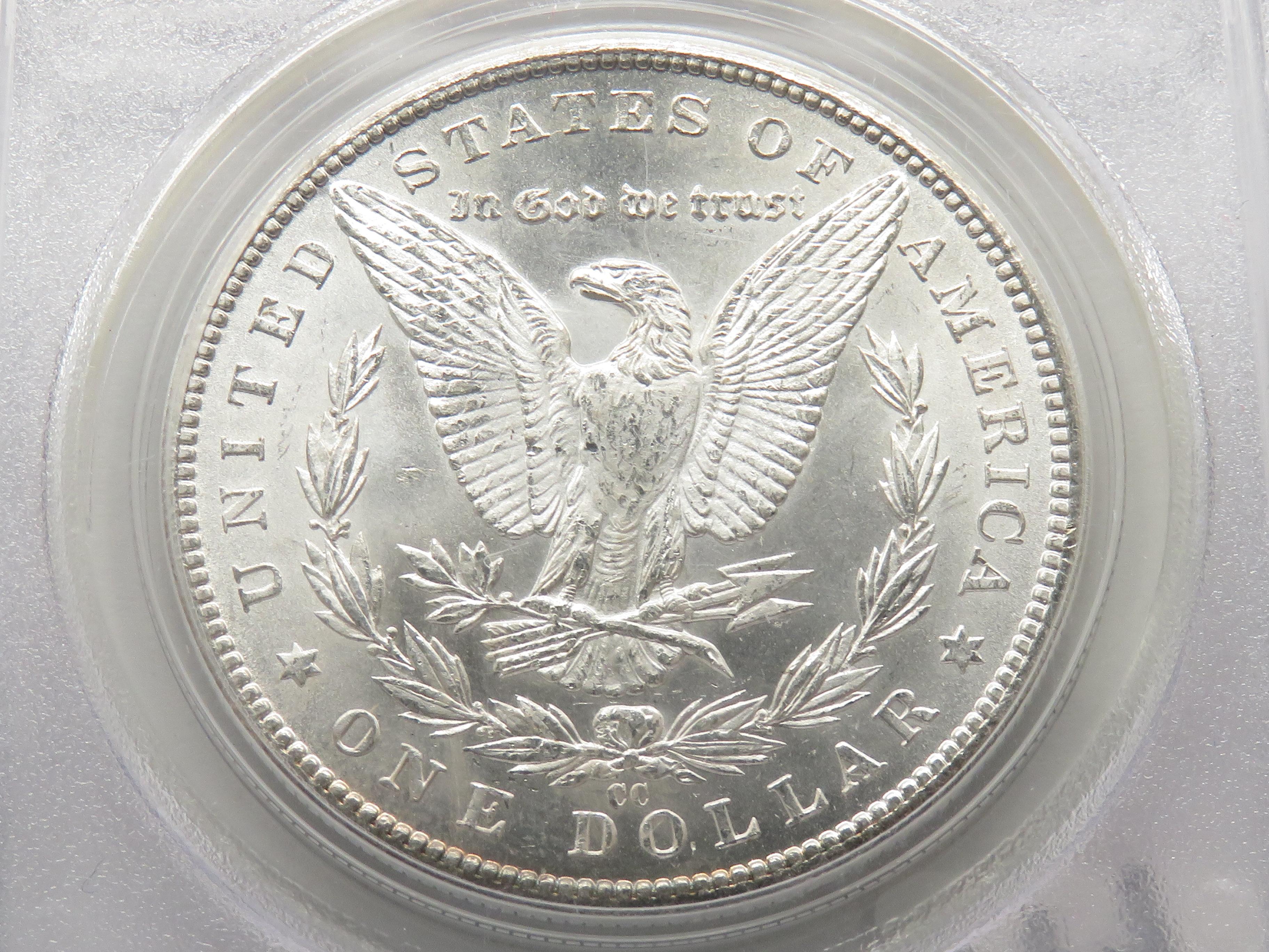 Morgan $ 1884-CC PCGS MS63 (Neat Obverse Toning)