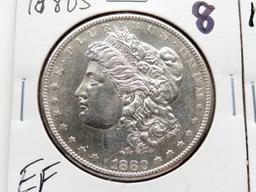 2 Morgan $: 1880S EF, 1921 AU